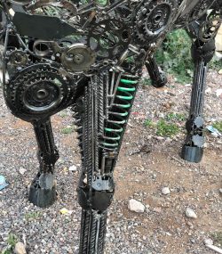 Rustic Recycled Metal Bull Sculpture statue - Handmade Steel Art