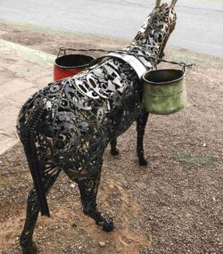Handcrafted Scrap Metal male donkey Sculpture - Handmade Steel Art