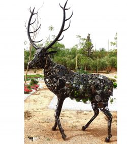 Handcrafted Scrap Metal female ayle Sculpture - Handmade Steel Art