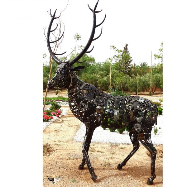 Handcrafted Scrap Metal female ayle Sculpture - Handmade Steel Art