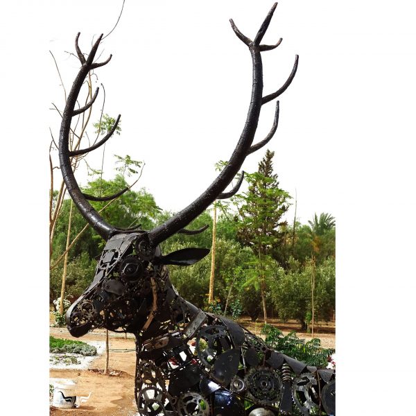 Handcrafted Scrap Metal female ayle Sculpture - Handmade Steel Art
