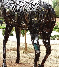 Handcrafted Scrap Metal male ayle Sculpture - Handmade Steel Art