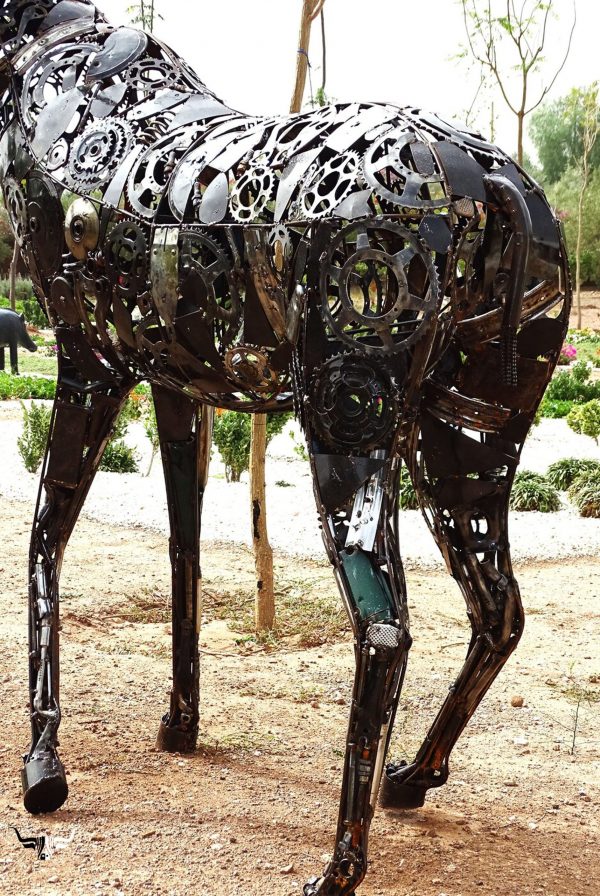 Handcrafted Scrap Metal male ayle Sculpture - Handmade Steel Art
