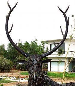 Handcrafted Scrap Metal male ayle Sculpture - Handmade Steel Art