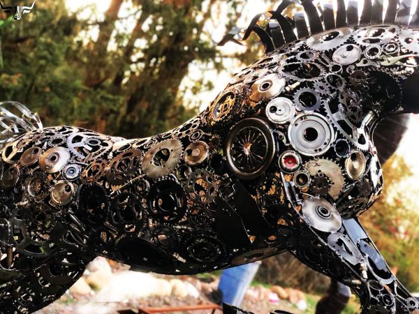 Handcrafted Scrap Metal Horse Sculpture - Handmade Steel Art
