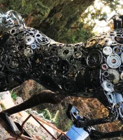 Handcrafted Scrap Metal Horse Sculpture - Handmade Steel Art