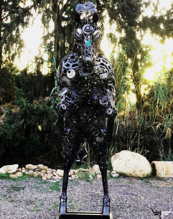 Handcrafted Scrap Metal Horse Sculpture - Handmade Steel Art
