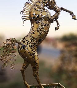 Handcrafted Scrap Metal Horse Sculpture - Handmade Steel Art