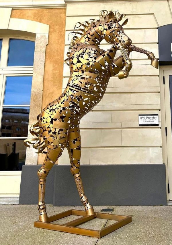 Handcrafted Scrap Metal Horse Sculpture - Handmade Steel Art