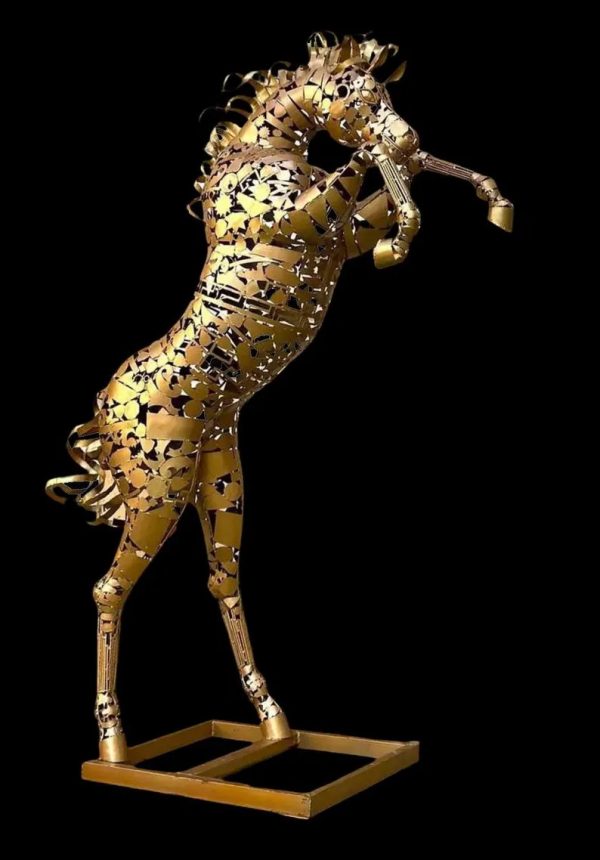Handcrafted Scrap Metal Horse Sculpture - Handmade Steel Art