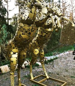 Handcrafted Scrap Metal Horse Sculpture - Handmade Steel Art