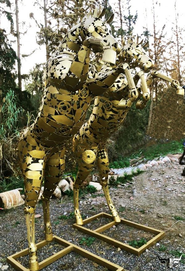 Handcrafted Scrap Metal Horse Sculpture - Handmade Steel Art