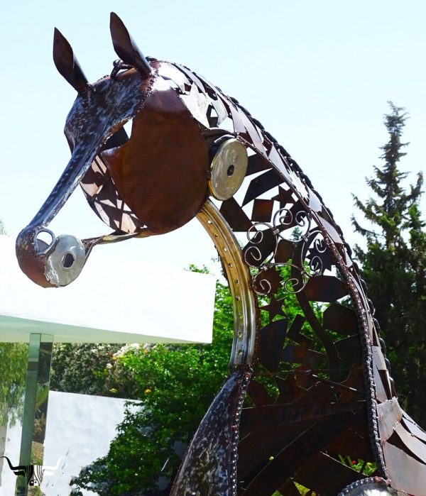 Handcrafted Scrap Metal Horse Sculpture - Handmade Steel Art