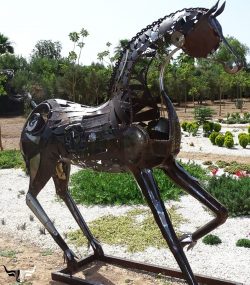 Handcrafted Scrap Metal Horse Sculpture - Handmade Steel Art