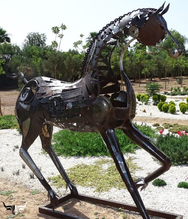 Handcrafted Scrap Metal Horse Sculpture - Handmade Steel Art