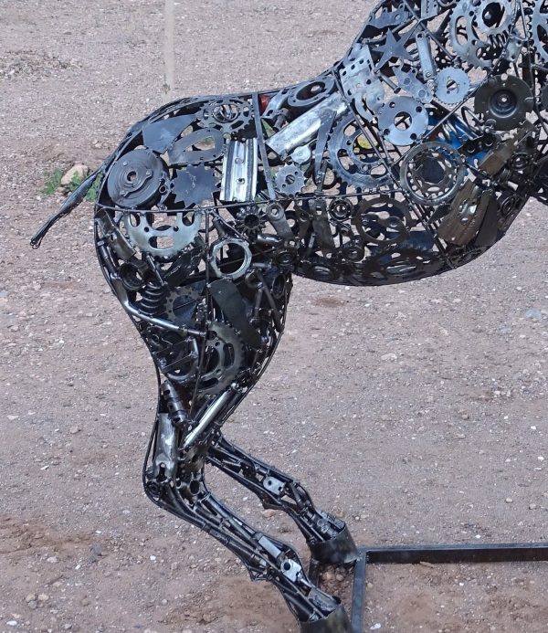 Modern Scrap Steel Goat Sculpture - Handmade Steel Art