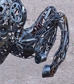 Modern Scrap Steel Goat Sculpture - Handmade Steel Art