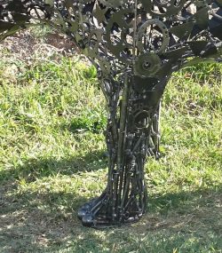 Rustic Recycled Metal rino Sculpture Bust - Handmade Steel Art