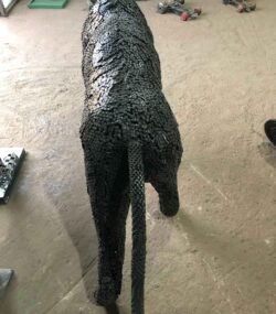 Scrap Metal leopard Sculpture Handmade Steel Art