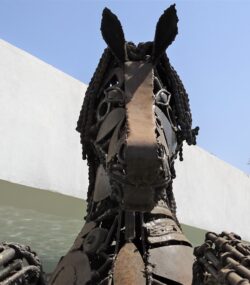 Scrap Metal Horse Sculpture Handmade Steel Art-standing Steel Animal Figurine