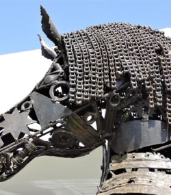 Scrap Metal Horse Sculpture Handmade Steel Art-standing Steel Animal Figurine