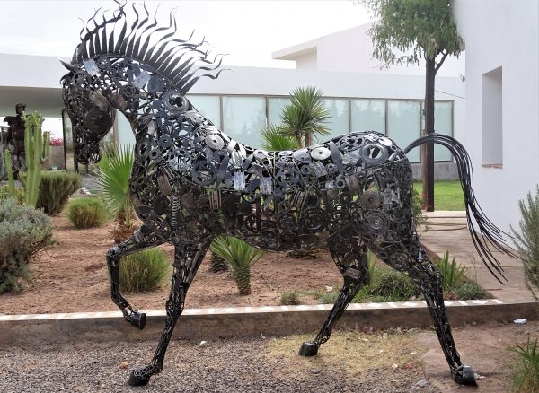 Modern Scrap Steel horse Sculpture - Handmade Steel Art