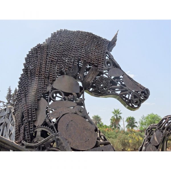 Scrap Metal Horse Sculpture Handmade Steel Art-standing Steel Animal Figurine