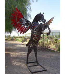 Scrap Metal Horse Sculpture Handmade Steel Art