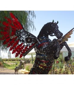 Scrap Metal Horse Sculpture Handmade Steel Art
