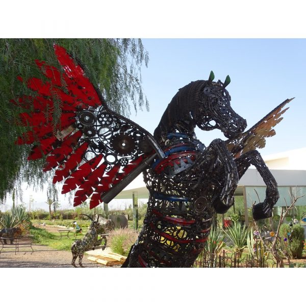 Scrap Metal Horse Sculpture Handmade Steel Art