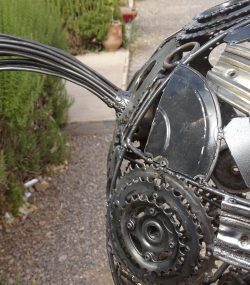 Modern Scrap Steel horse Sculpture - Handmade Steel Art