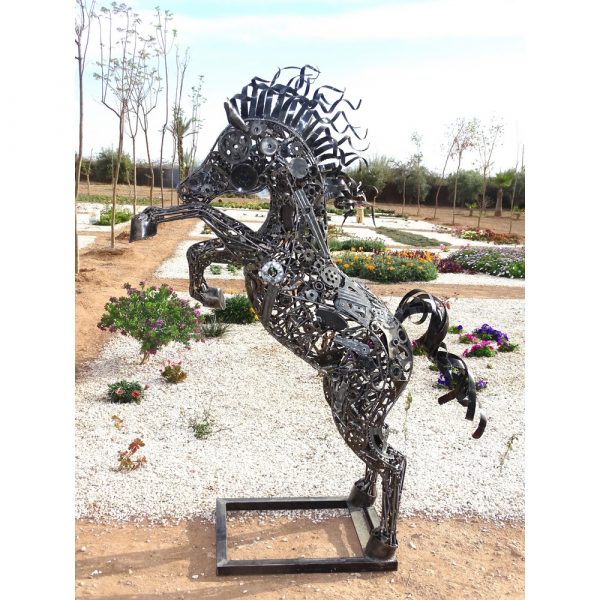 Scrap Metal Horse Sculpture Handmade Steel Art