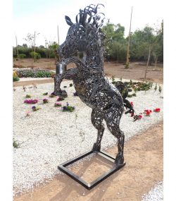 Scrap Metal Horse Sculpture Handmade Steel Art
