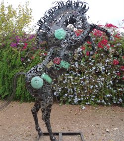 Scrap Metal Horse Sculpture Handmade Steel Art