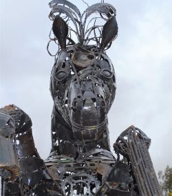 Scrap Metal Horse Sculpture Handmade Steel Art