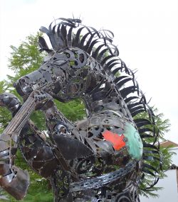 Scrap Metal Horse Sculpture Handmade Steel Art