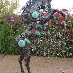 Scrap Metal Horse Sculpture Handmade Steel Art