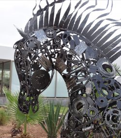 Modern Scrap Steel horse Sculpture - Handmade Steel Art