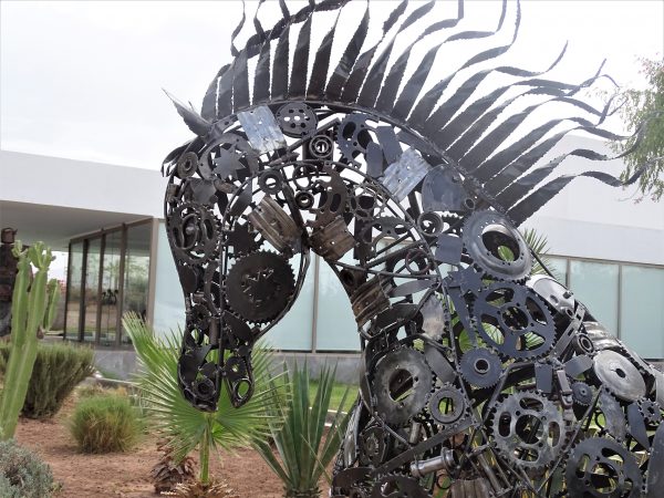 Modern Scrap Steel horse Sculpture - Handmade Steel Art