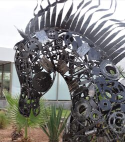 Modern Scrap Steel horse Sculpture - Handmade Steel Art