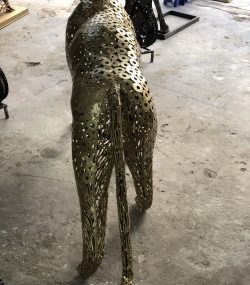 Handmade Steel leopard Bust from Recycled Materials