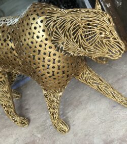 Handmade Steel leopard Bust from Recycled Materials