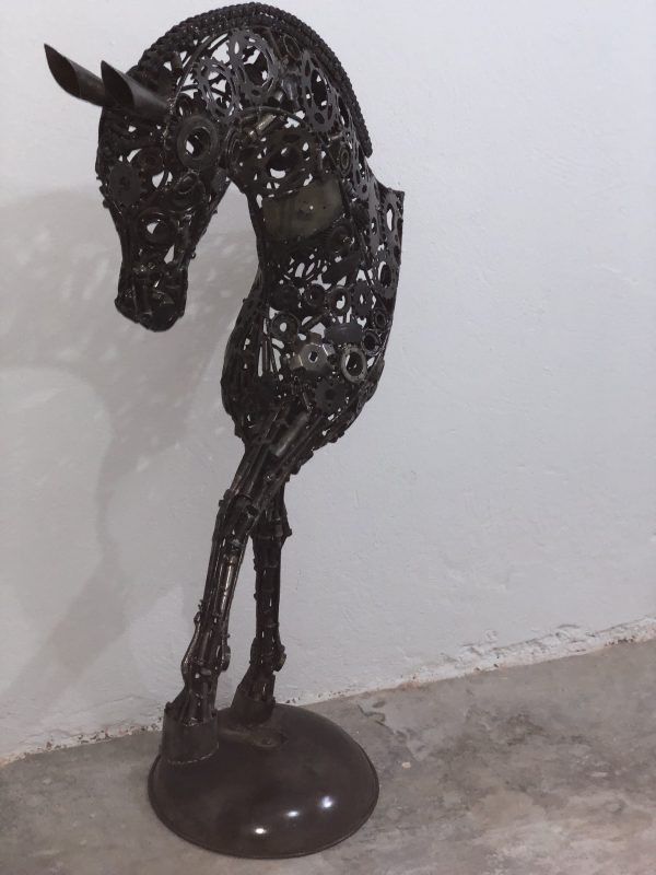 Scrap Metal Horse Sculpture Handmade Steel Art