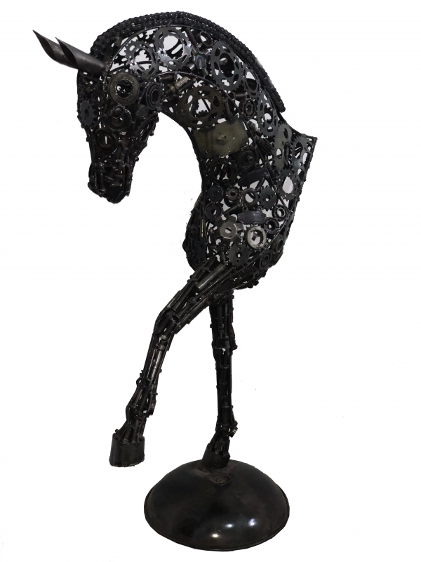 Scrap Metal Horse Sculpture - Handmade Steel Art