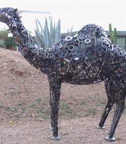 desert scrap camel statue- Handmade Steel Art