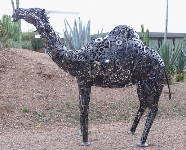 desert scrap camel statue- Handmade Steel Art