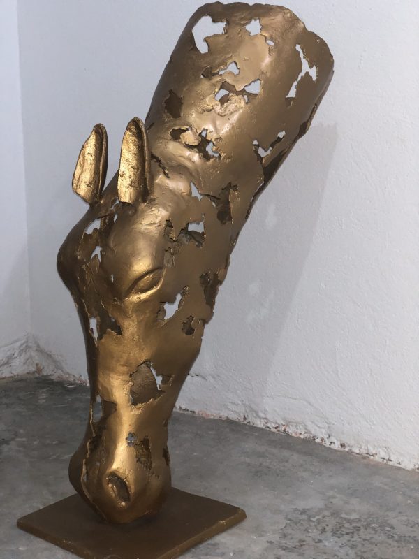 carved Horse Head statue  - Handmade Steel Art