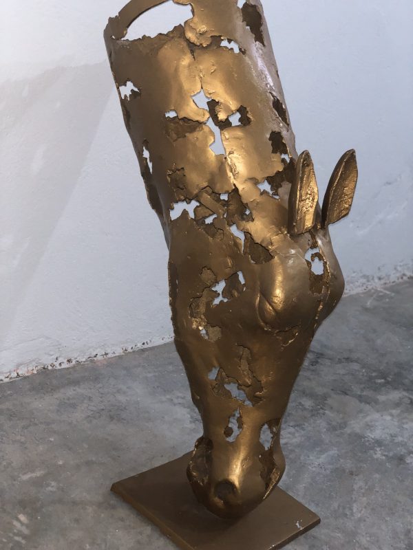 carved Horse Head statue  - Handmade Steel Art