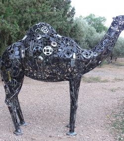 desert scrap camel statue- Handmade Steel Art