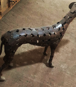 Recycled Metal sloughi Sculpture - Handmade Steel Art